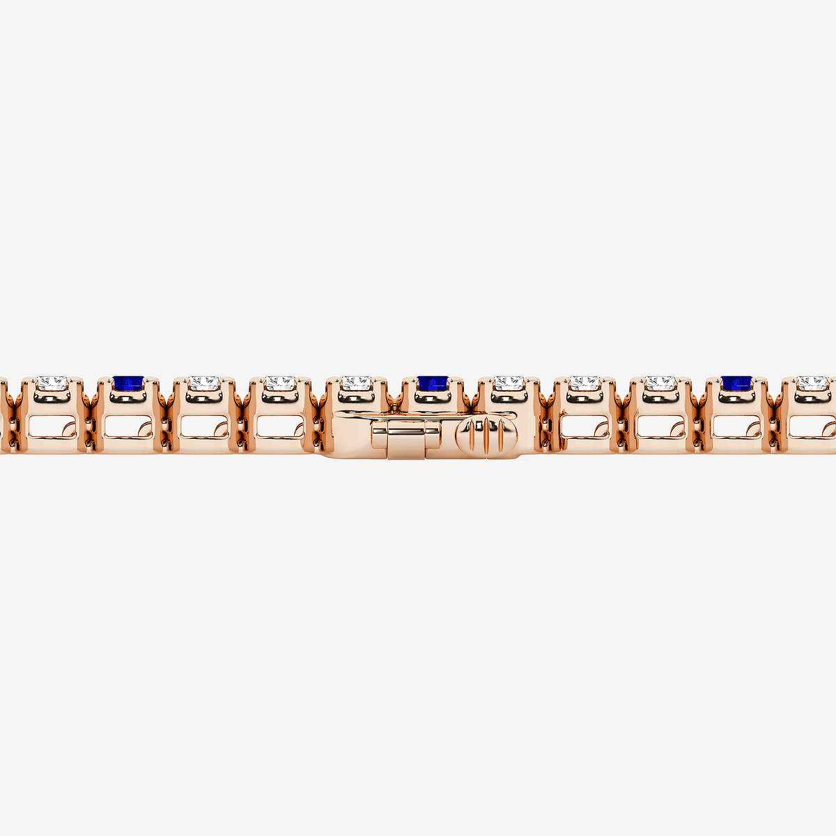 Additional Image 2 for  4 1/2 Round Cut Created Sapphire and Round Lab Grown Diamond Tennis Bracelet - 7 Inches
