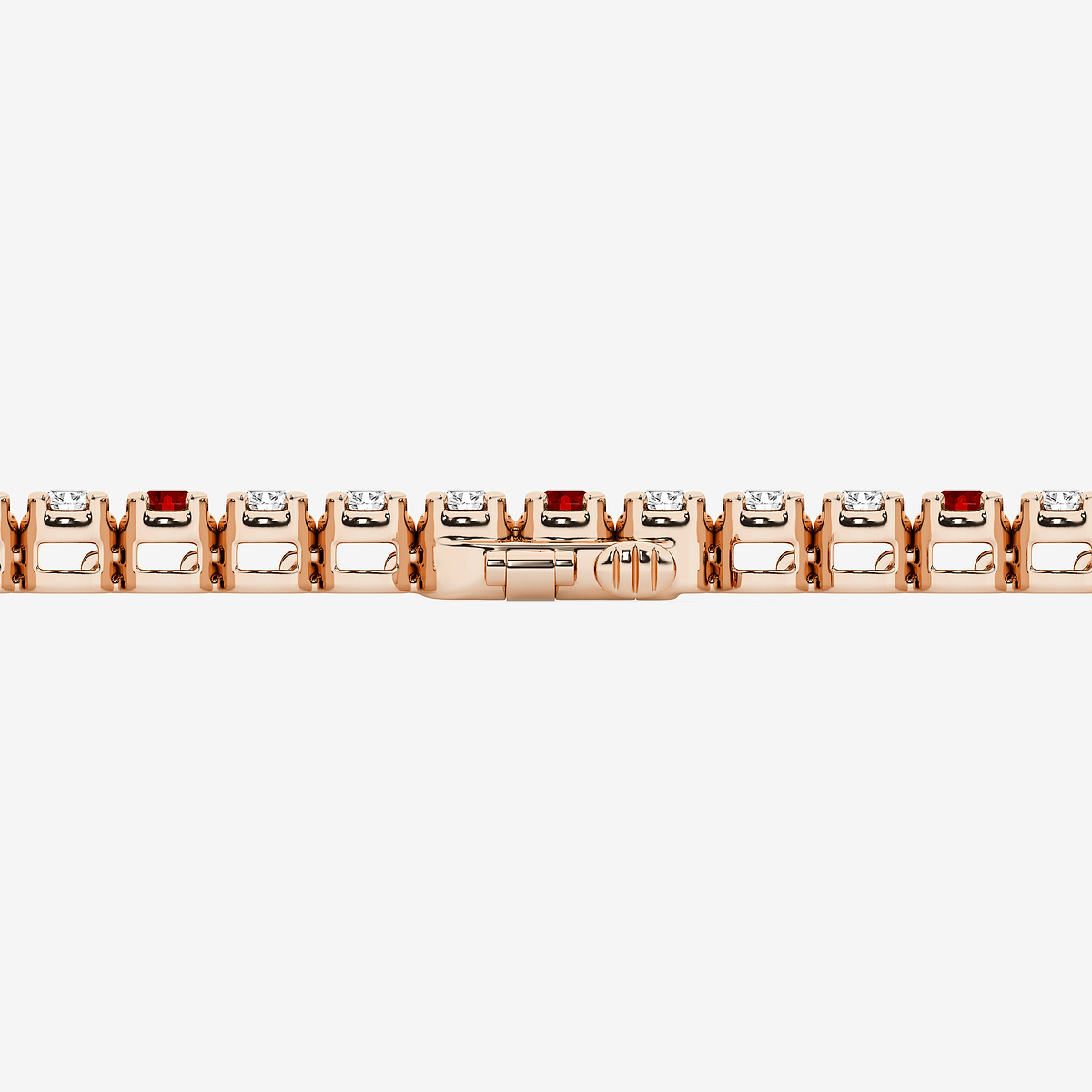 Additional Image 2 for  4 1/2 Round Cut Created Ruby and Round Lab Grown Diamond Tennis Bracelet - 7 Inches