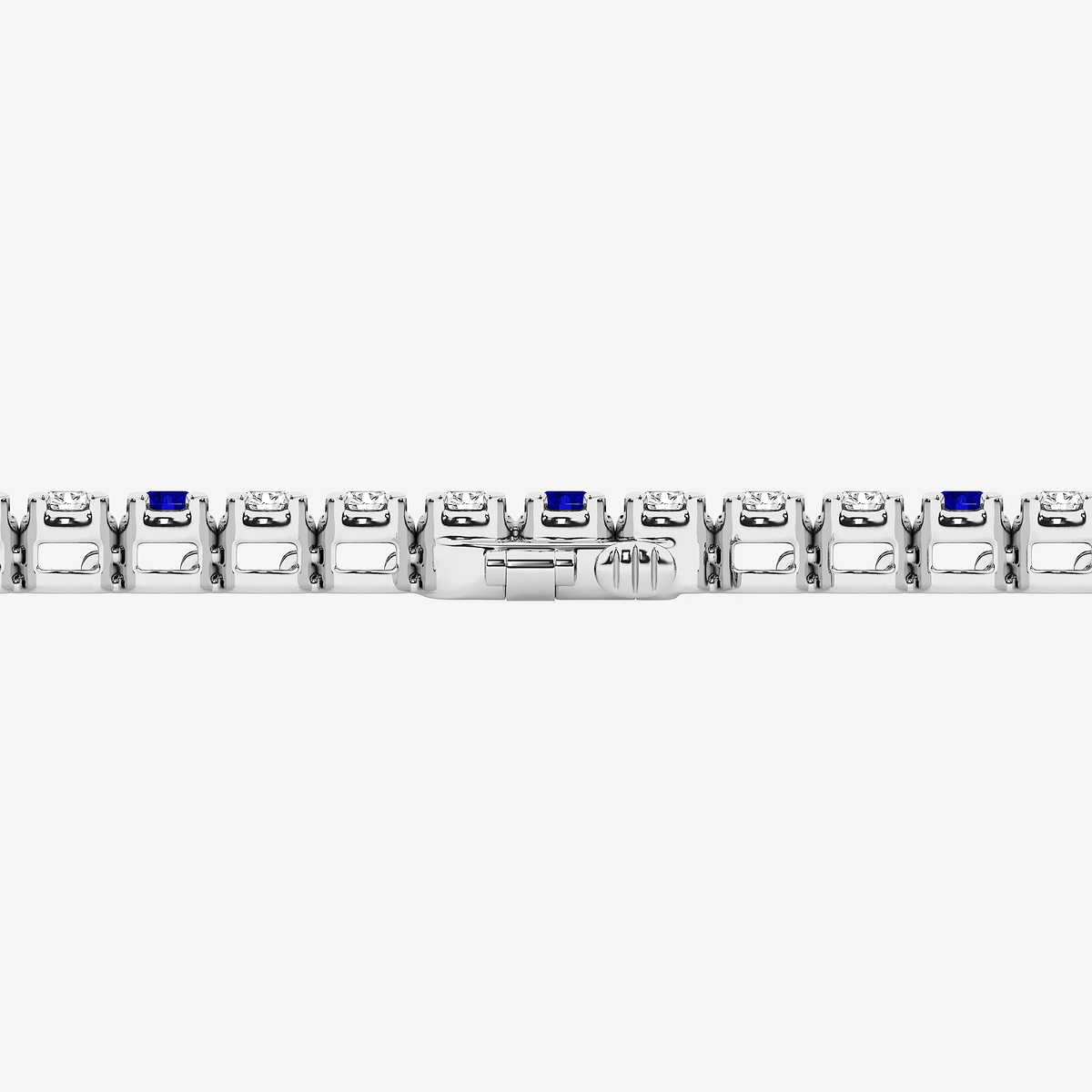 Additional Image 2 for  4 1/2 Round Cut Created Sapphire and Round Lab Grown Diamond Tennis Bracelet - 7 Inches