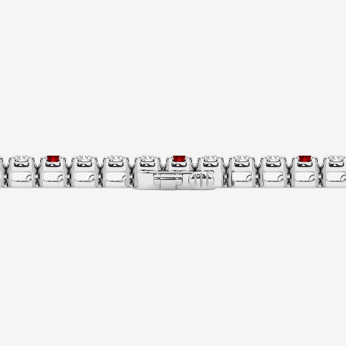 Additional Image 2 for  4 1/2 Round Cut Created Ruby and Round Lab Grown Diamond Tennis Bracelet - 7 Inches