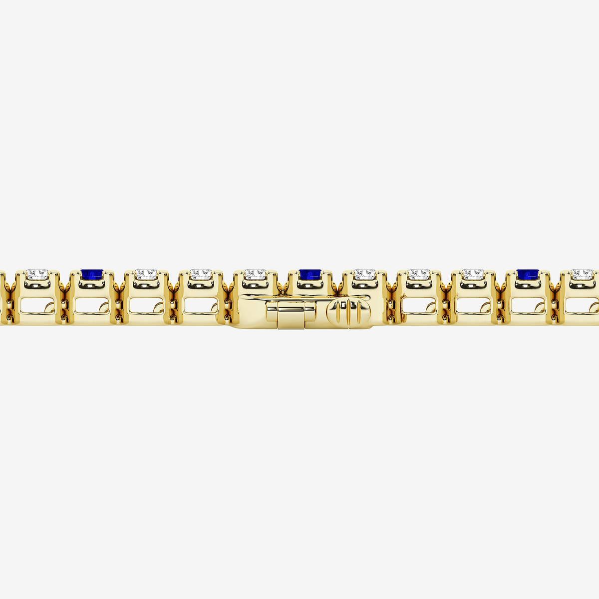 Additional Image 2 for  4 1/2 Round Cut Created Sapphire and Round Lab Grown Diamond Tennis Bracelet - 7 Inches