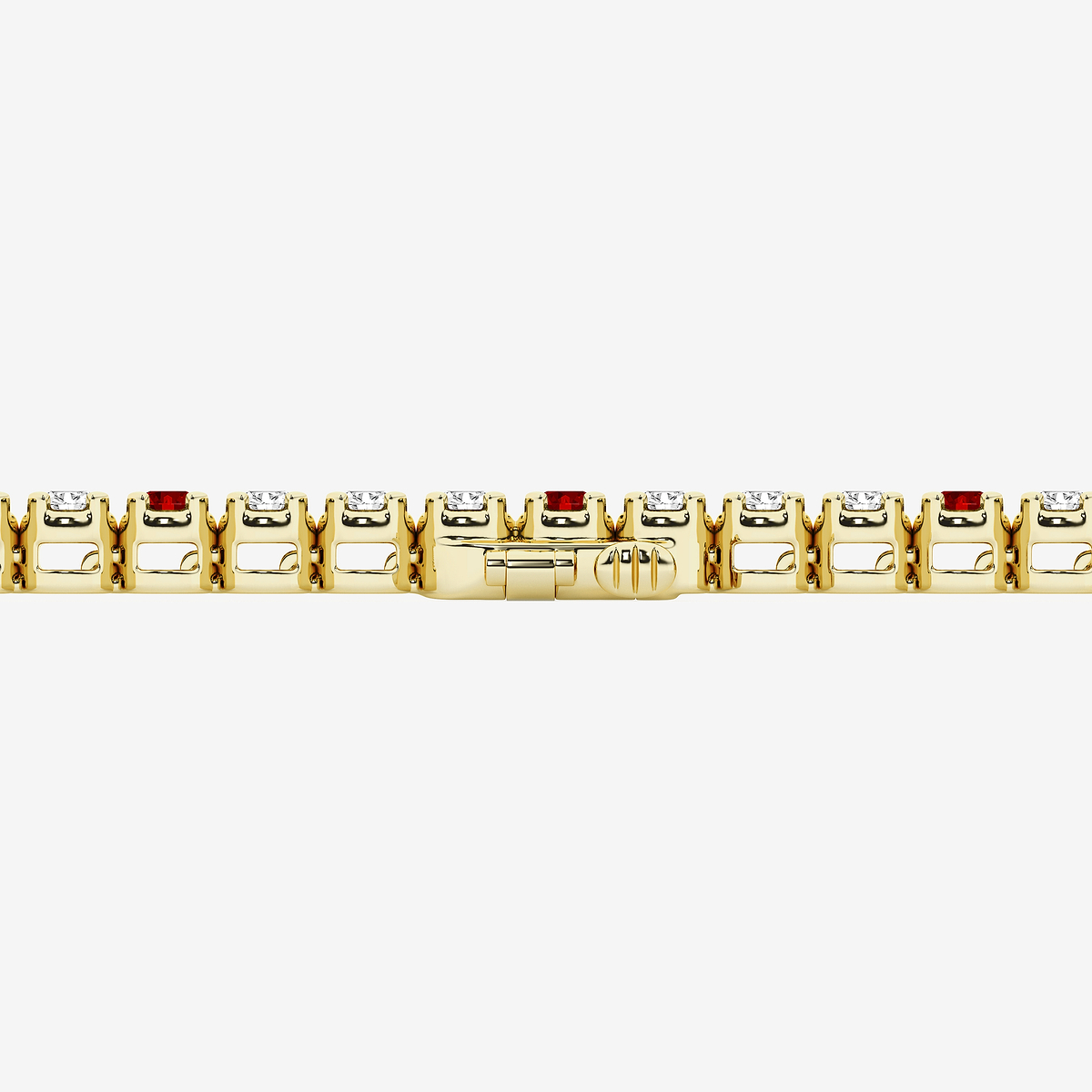 Additional Image 2 for  4 1/2 Round Cut Created Ruby and Round Lab Grown Diamond Tennis Bracelet - 7 Inches