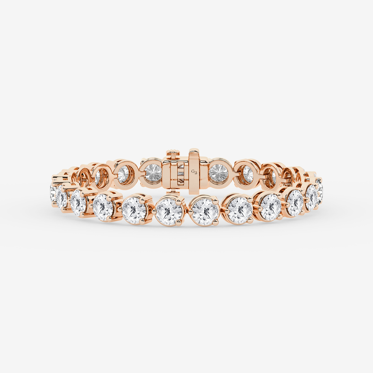 15 ctw Round Lab Grown Diamond Three Prong Tennis Bracelet - 8 Inches