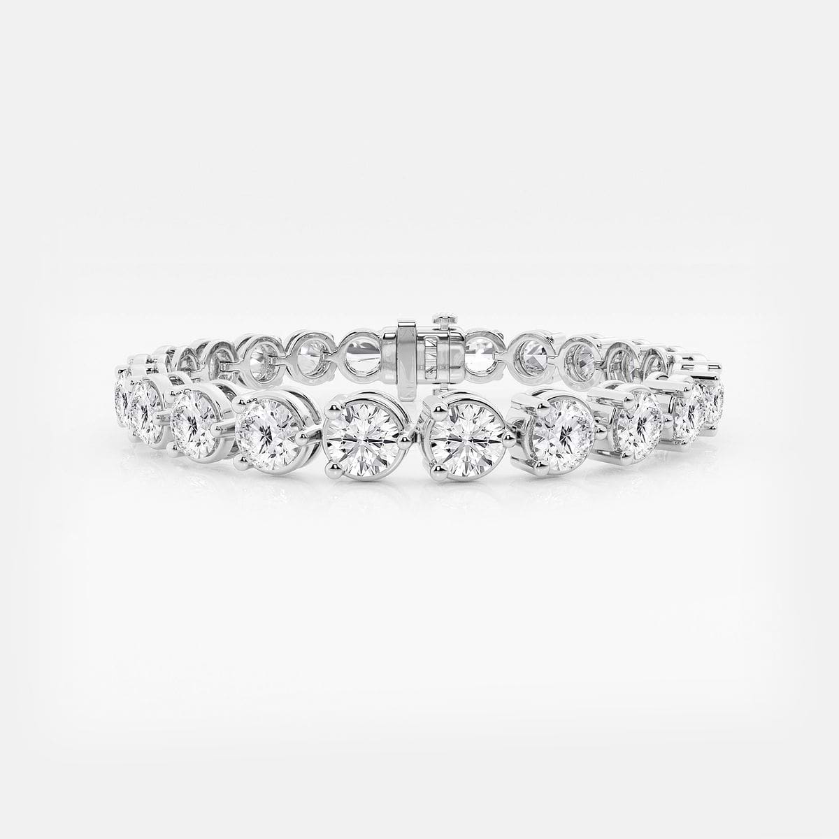 20 ctw Round Lab Grown Diamond Three Prong Tennis Bracelet - 8 Inches Platinum, DE, VS1