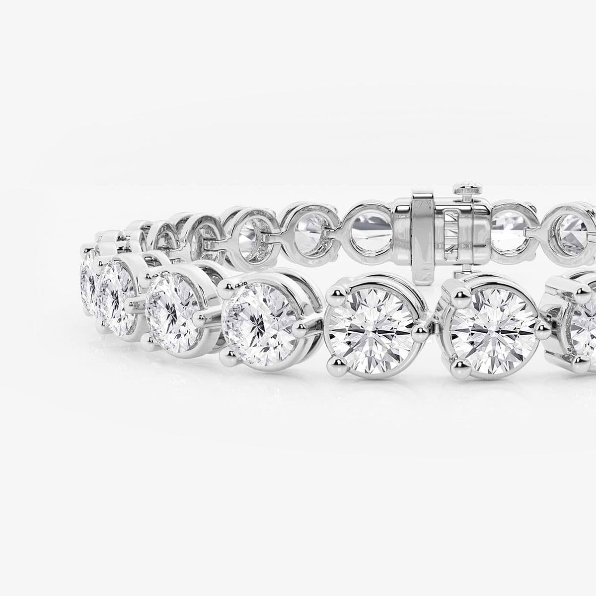20 ctw Round Lab Grown Diamond Three Prong Tennis Bracelet - 8 Inches Platinum, DE, VS1