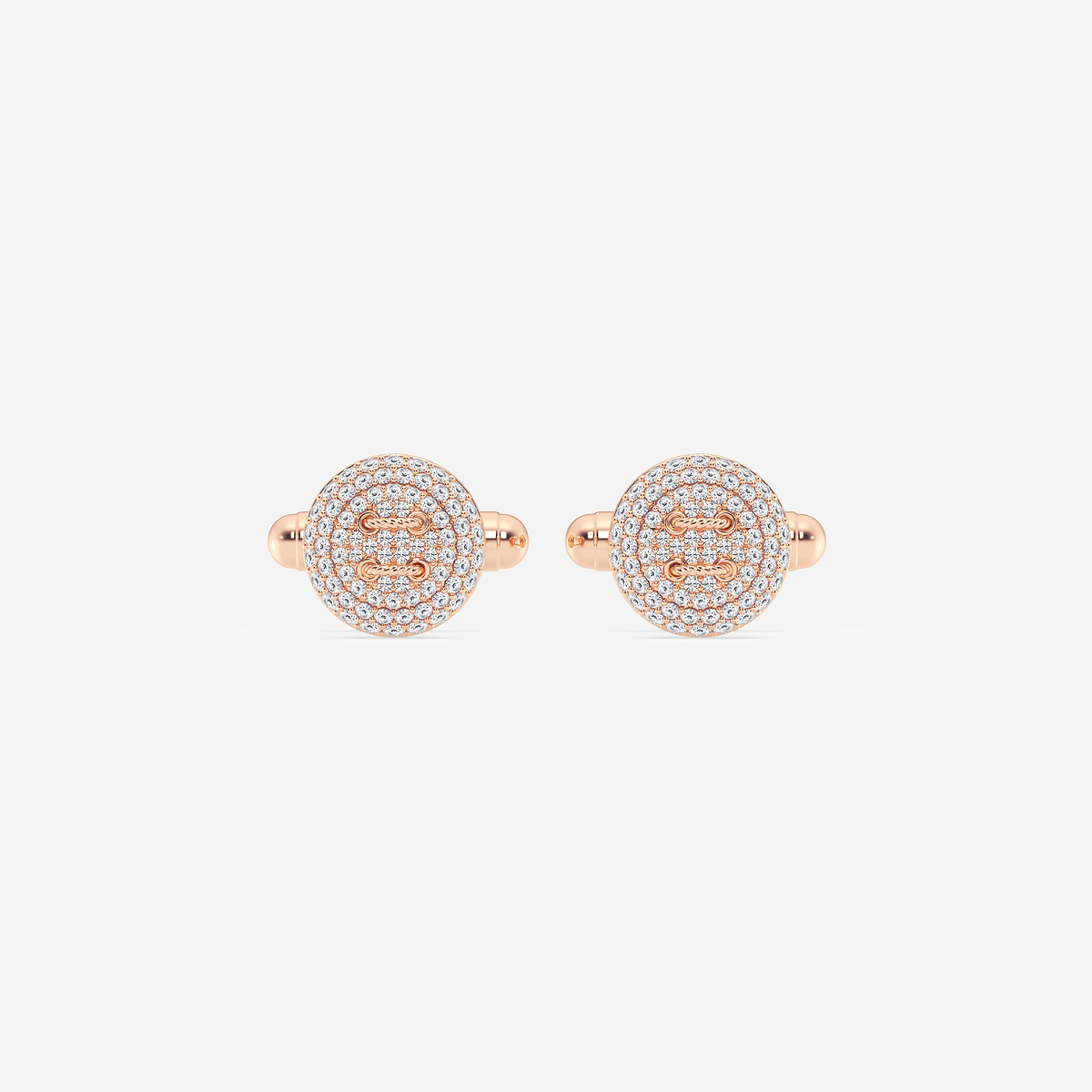 1 1/8 ctw Round Lab Grown Diamond Button Style Cufflinks