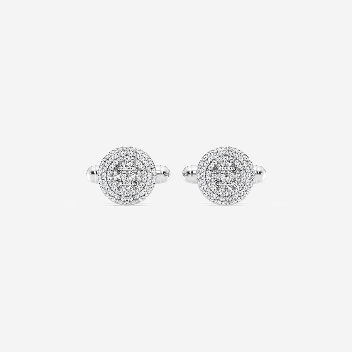 1 1/8 ctw Round Lab Grown Diamond Button Style Cufflinks