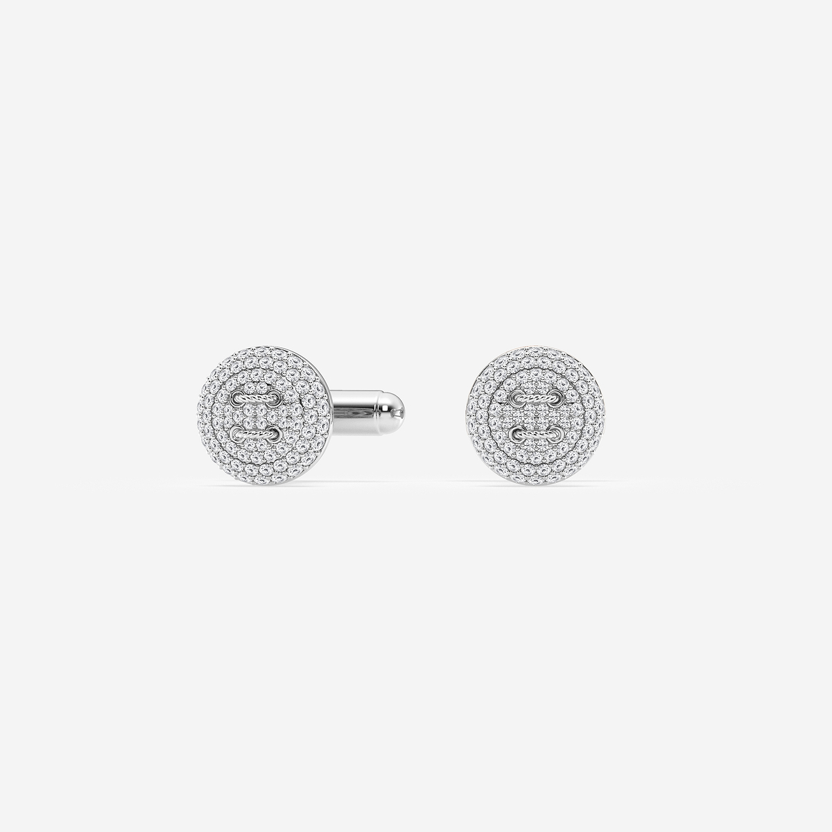Additional Image 1 for  1 1/8 ctw Round Lab Grown Diamond Button Style Cufflinks