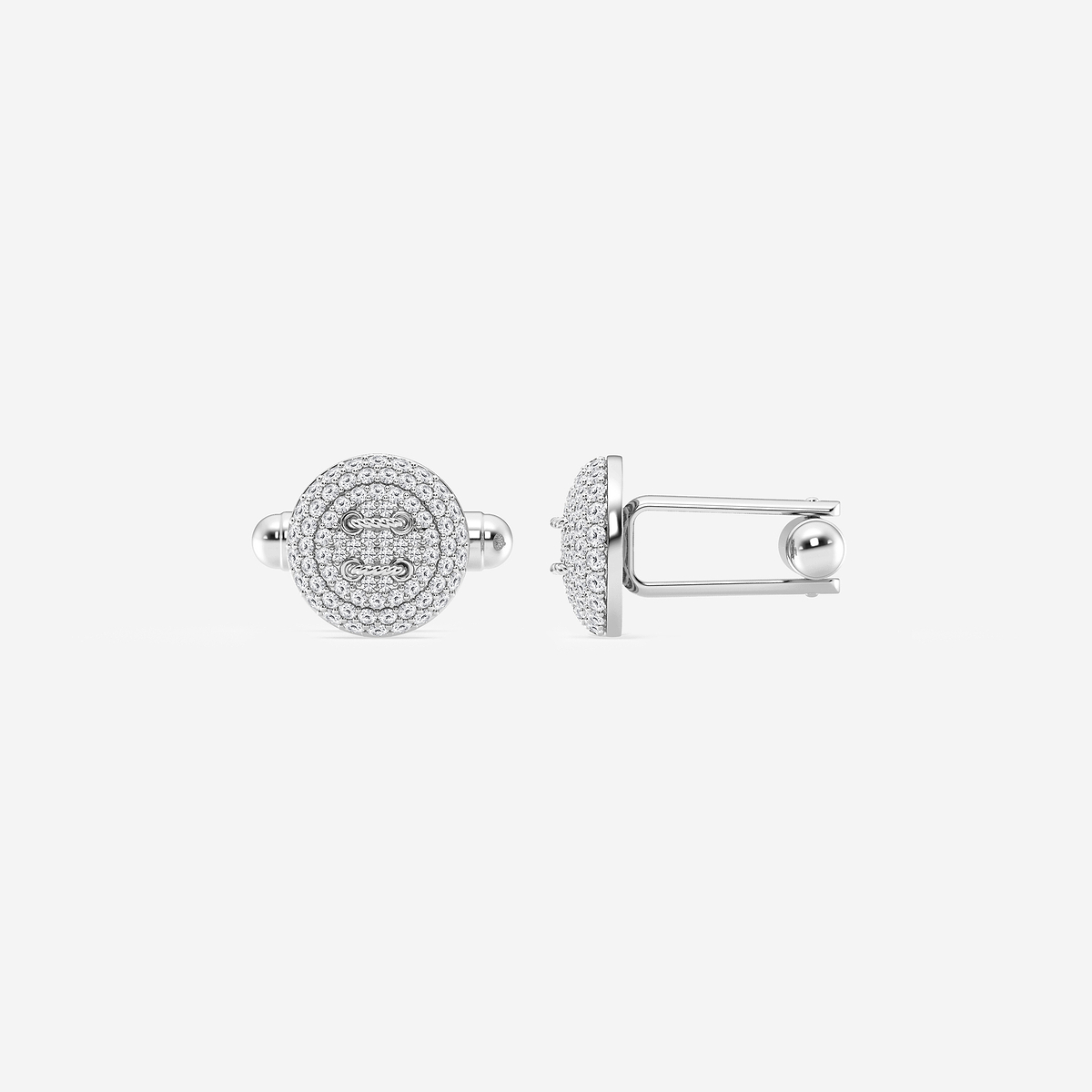 Additional Image 1 for  1 1/8 ctw Round Lab Grown Diamond Button Style Cufflinks