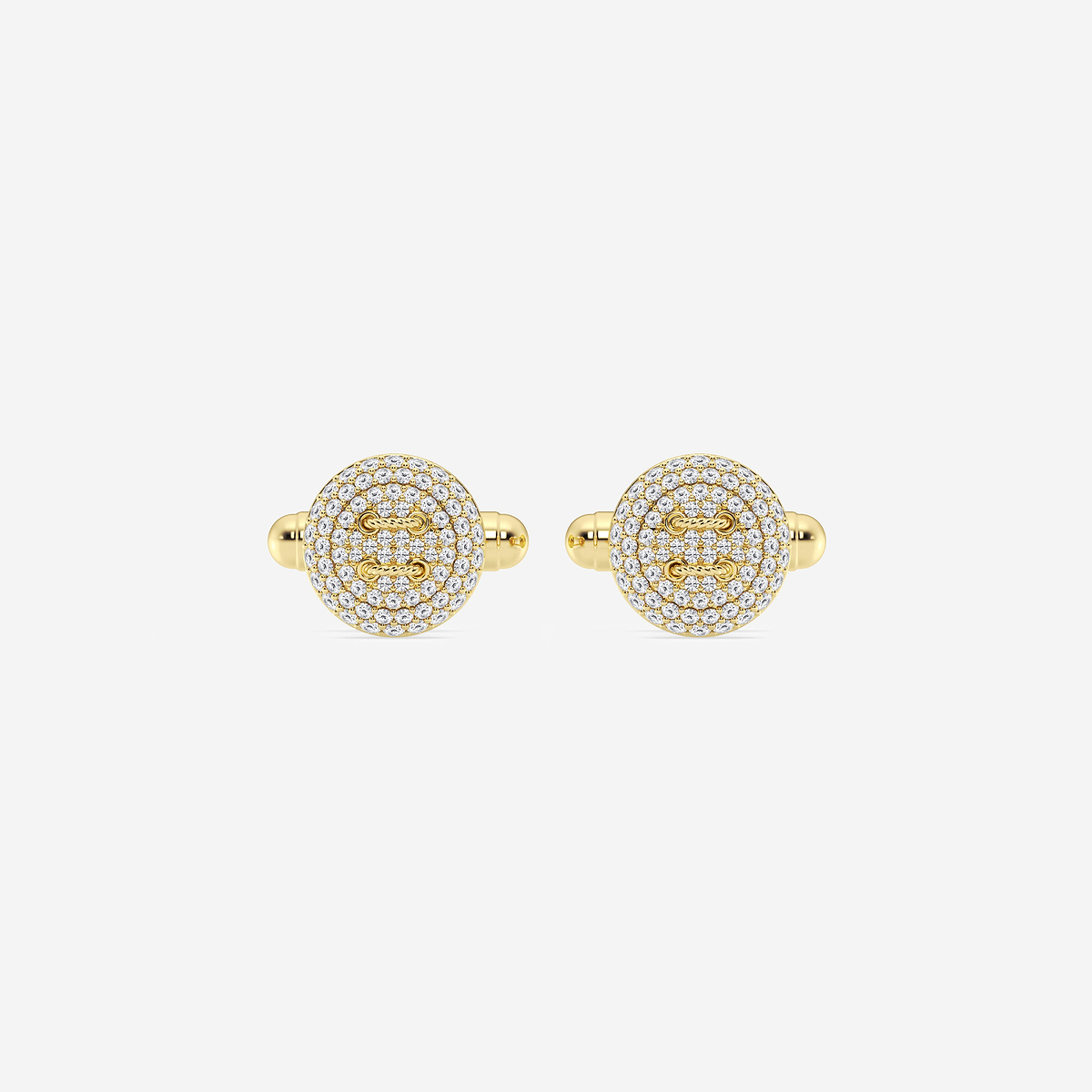 1 1/8 ctw Round Lab Grown Diamond Button Style Cufflinks