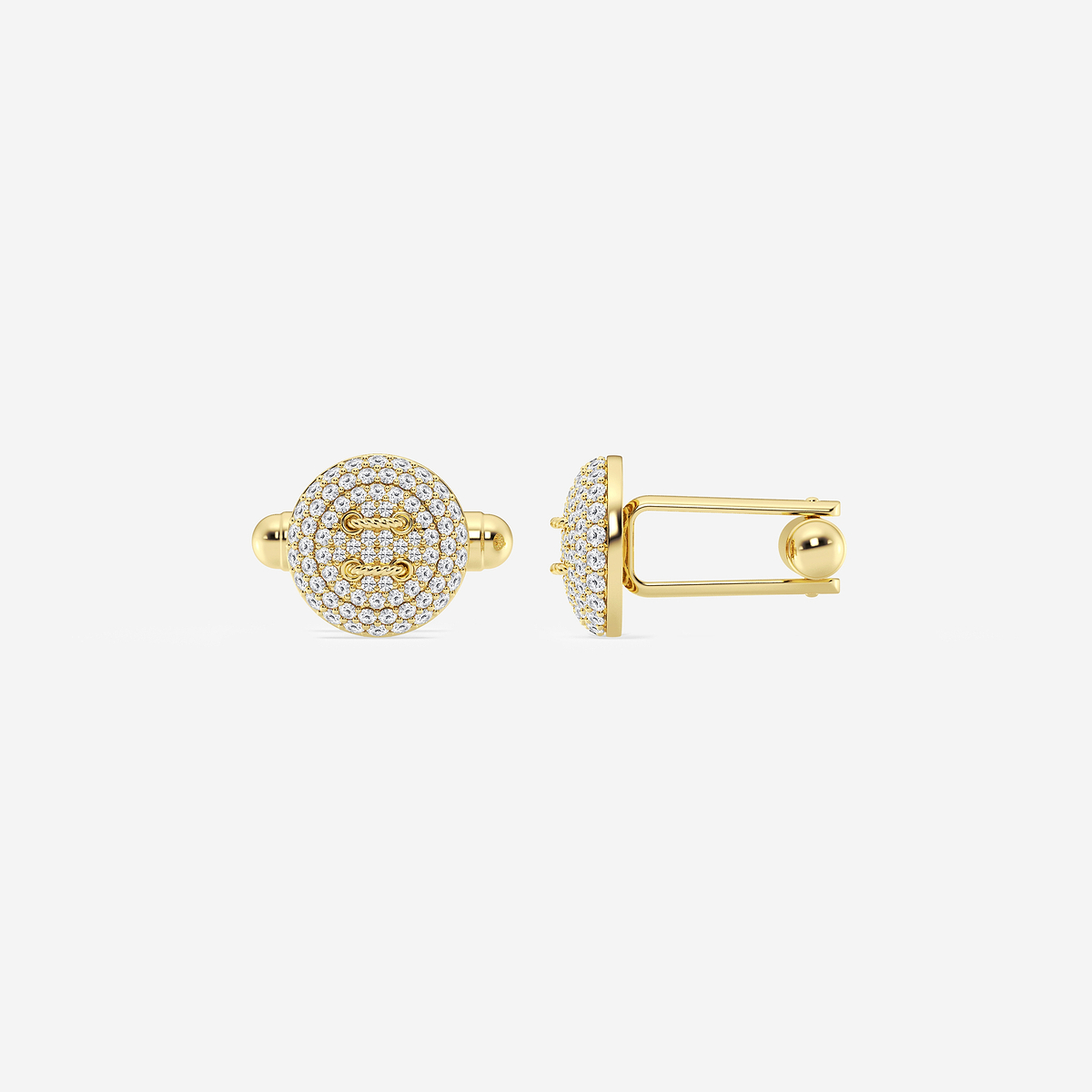 Additional Image 1 for  1 1/8 ctw Round Lab Grown Diamond Button Style Cufflinks