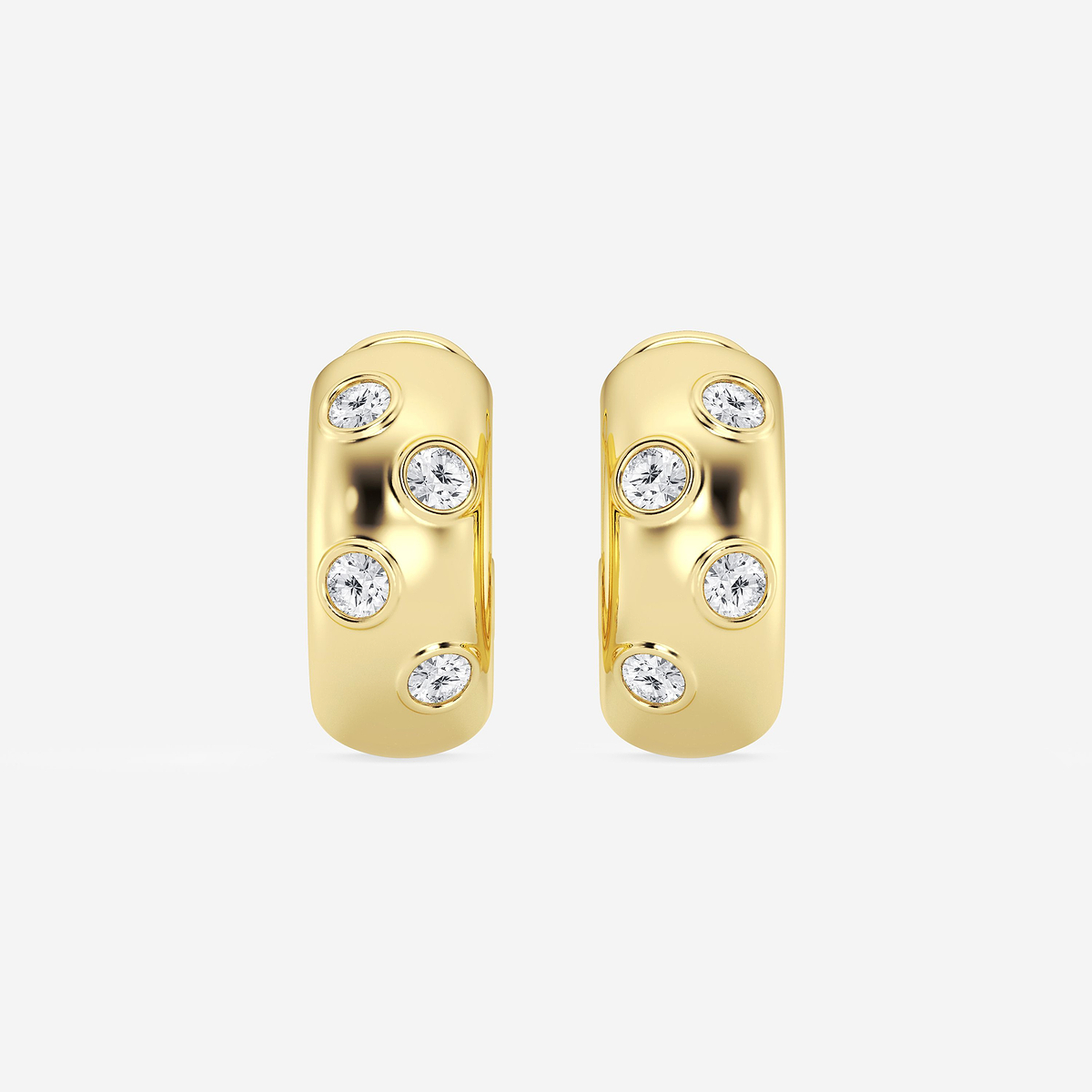 2 ctw Round Lab Grown Diamond Huggie Hoop Earrings