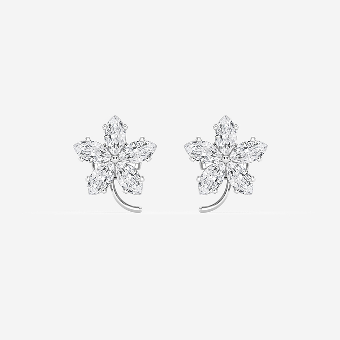Design ID 3798 - Truly Custom 2 ctw Marquise Lab Grown Diamond Floral Fashion Earrings