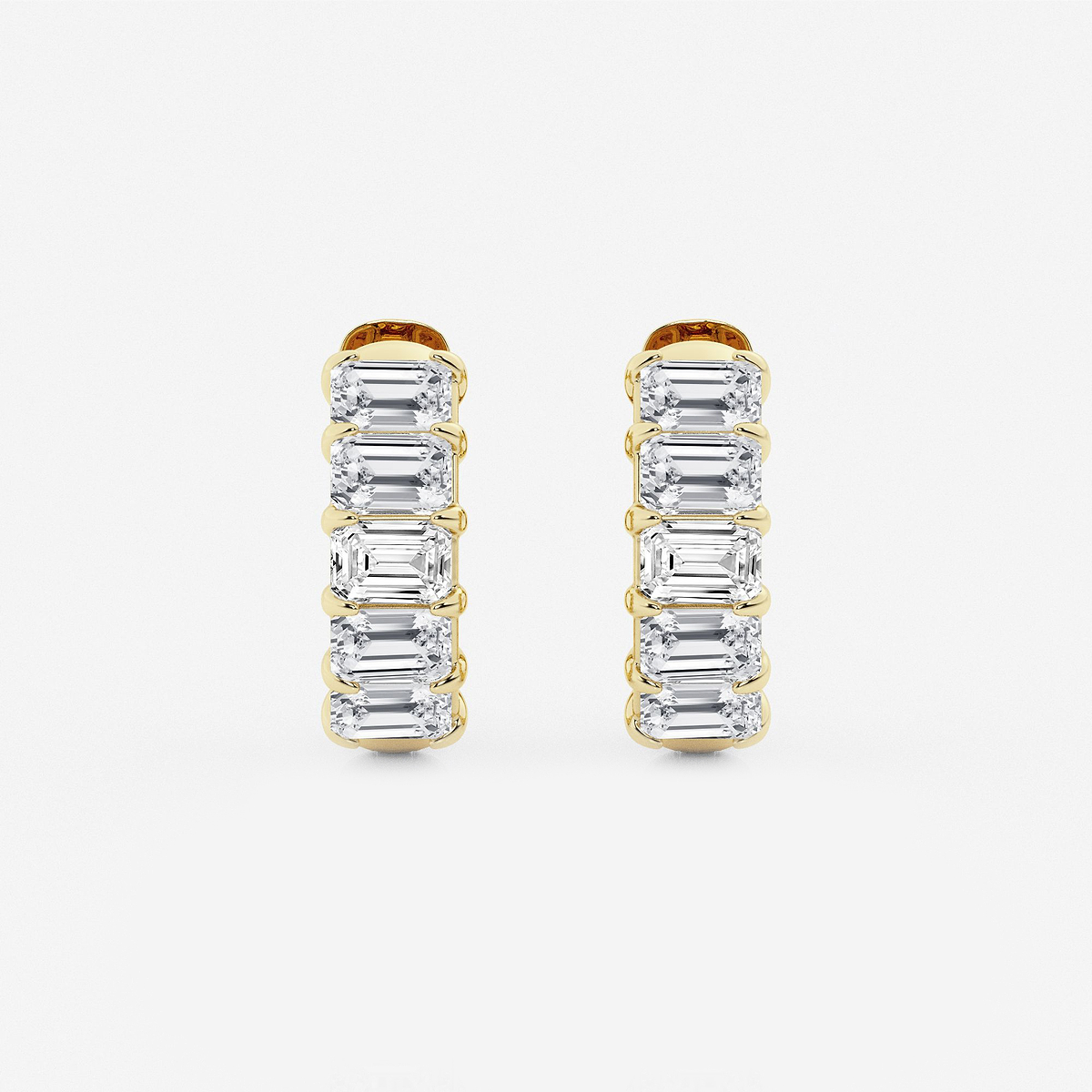 1 1/2 ctw Emerald Lab Grown Diamond Huggie Hoop Earrings
