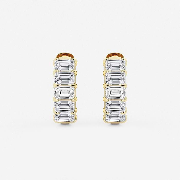 Emerald Huggie Hoop Earrings
