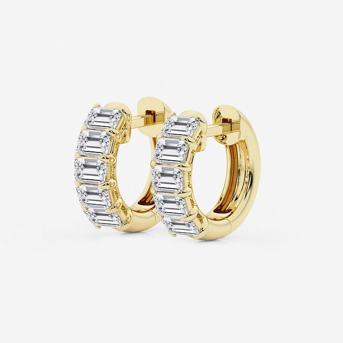 Emerald Huggie Hoop Earrings
