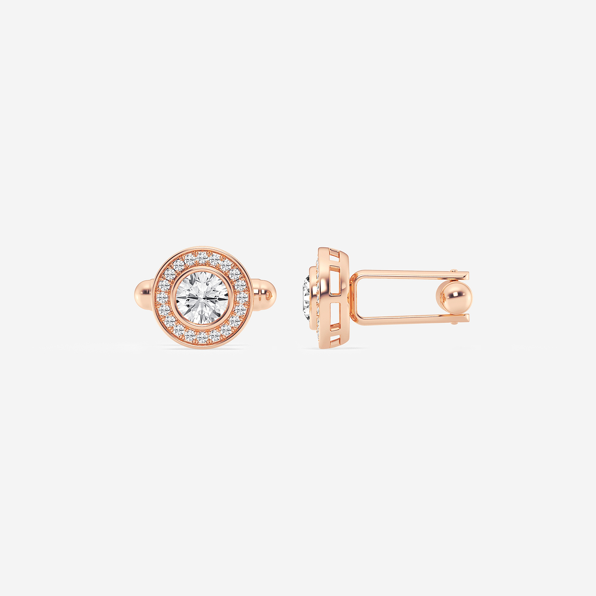 Additional Image 1 for  2 2/5 ctw Round Lab Grown Diamond Halo Cufflinks