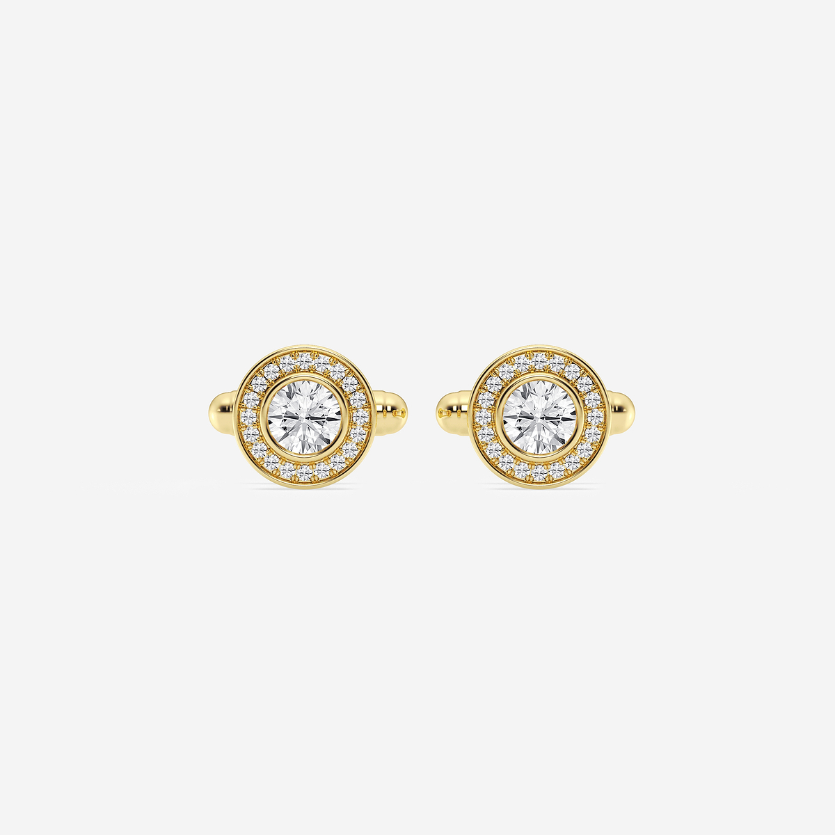 2 2/5 ctw Round Lab Grown Diamond Halo Cufflinks