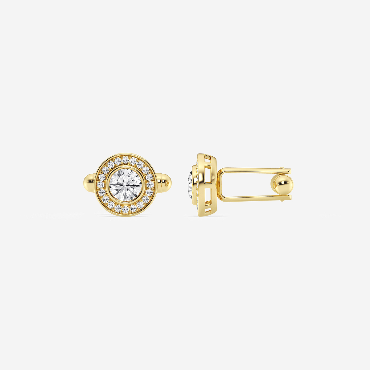 Additional Image 1 for  2 2/5 ctw Round Lab Grown Diamond Halo Cufflinks