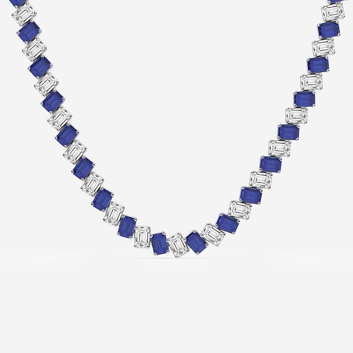 Emerald Diagonal Fashion Necklace