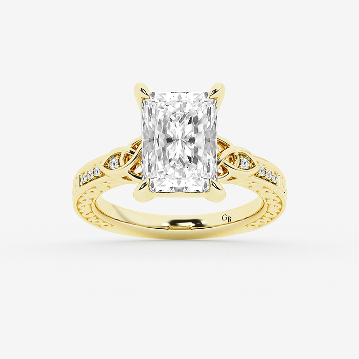 Design ID 10871 - Truly Custom 3 1/2 ctw Radiant Lab Grown Diamond Side Stone Engagement Ring