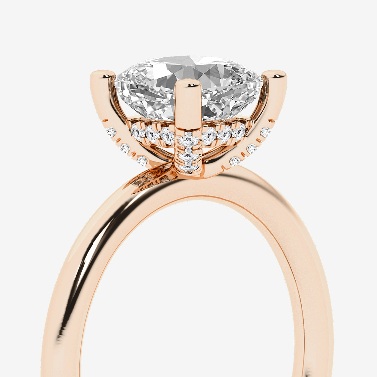 Additional Image 2 for  2 1/10 ctw Cushion Lab Grown Diamond Hidden Halo Engagement Ring