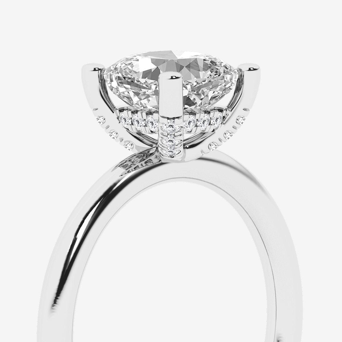 Additional Image 2 for  2 1/10 ctw Cushion Lab Grown Diamond Hidden Halo Engagement Ring
