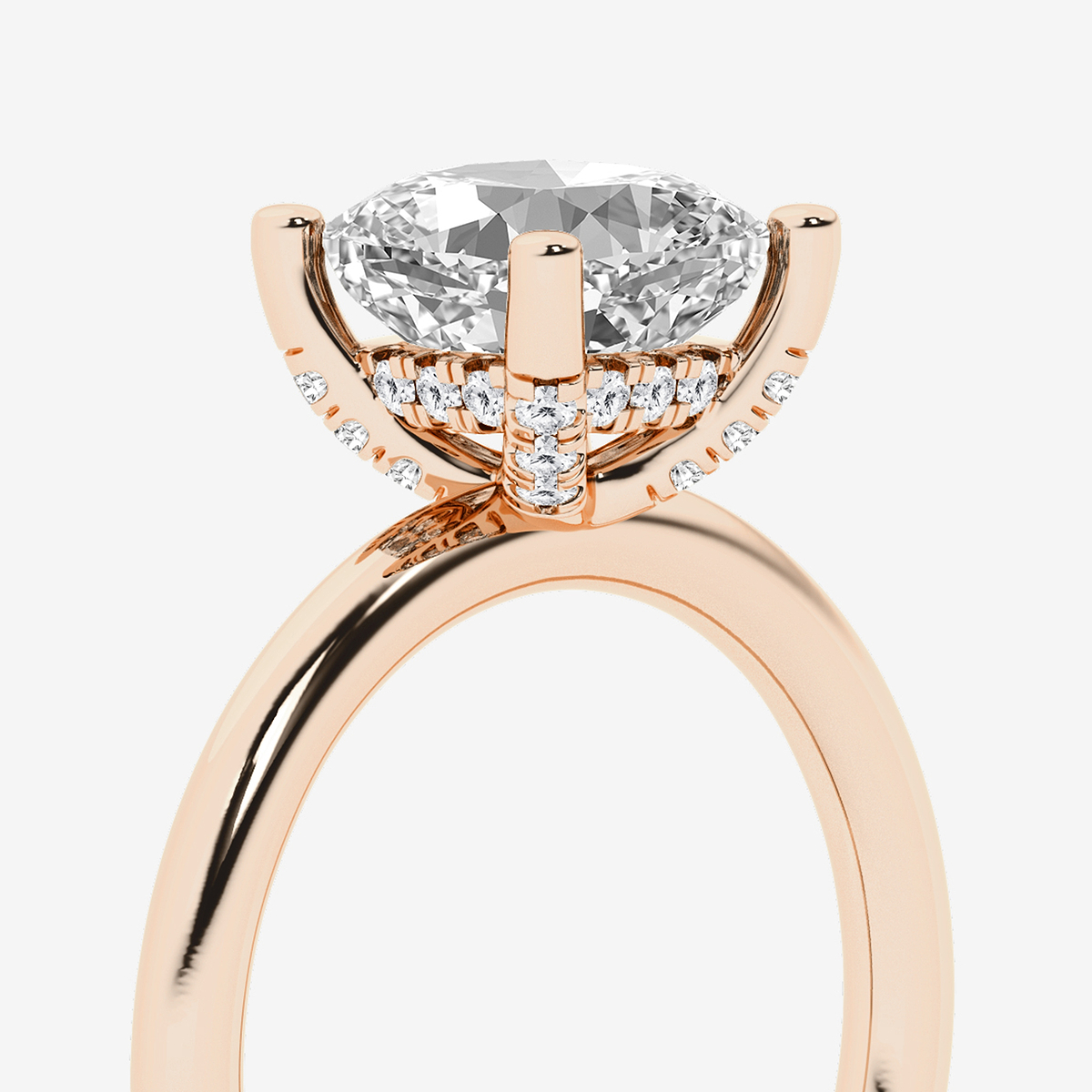 Additional Image 2 for  2 5/8 ctw Cushion Lab Grown Diamond Hidden Halo Engagement Ring