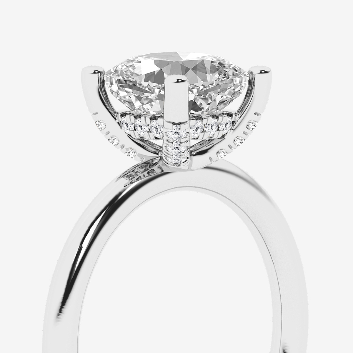 Additional Image 2 for  2 5/8 ctw Cushion Lab Grown Diamond Hidden Halo Engagement Ring