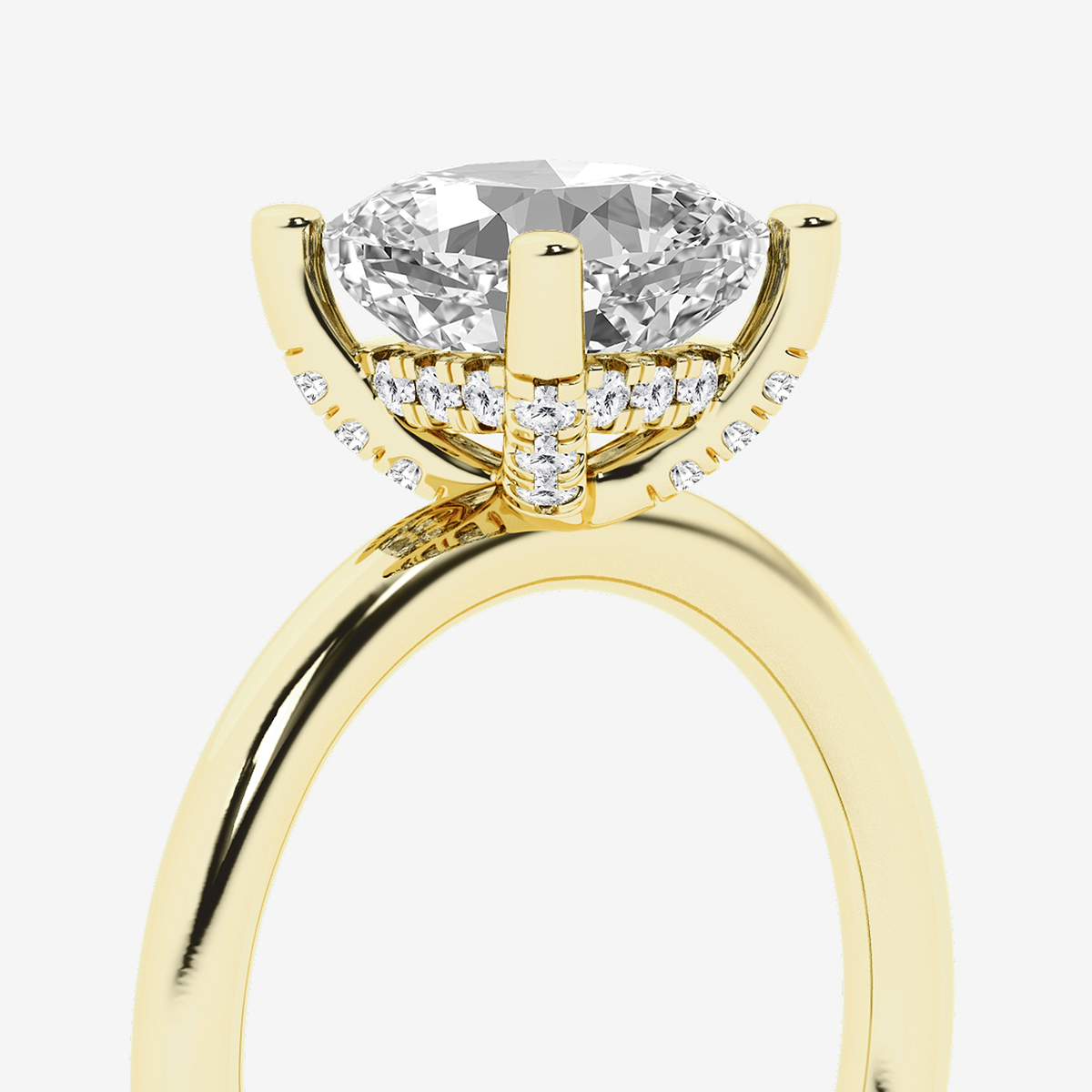 Additional Image 2 for  2 5/8 ctw Cushion Lab Grown Diamond Hidden Halo Engagement Ring