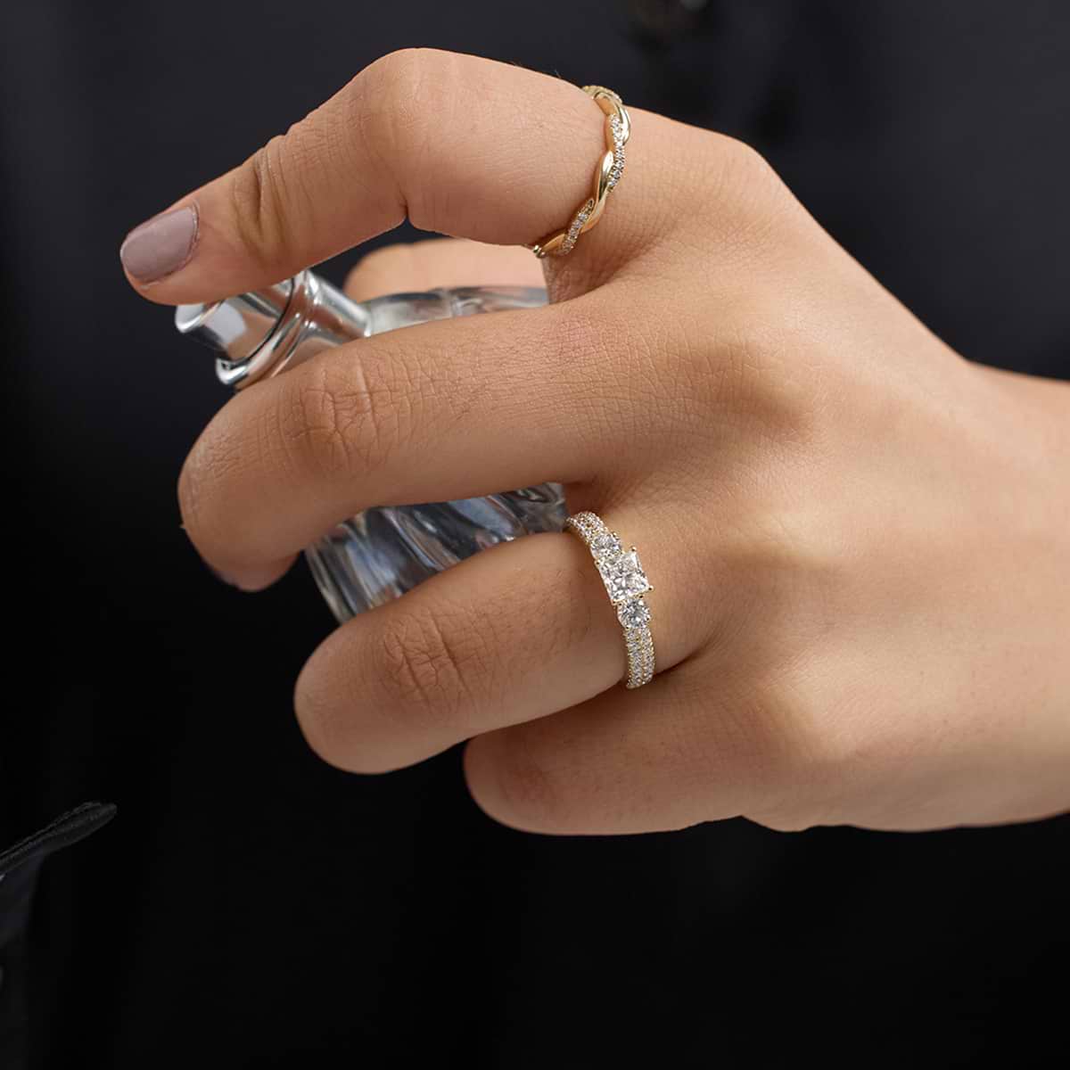 Additional Image 2 for  1/8 ctw Round Lab Grown Diamond Twist Wedding Band