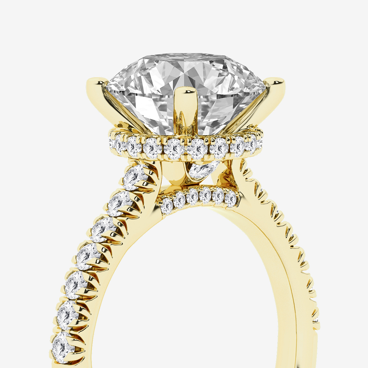 Additional Image 2 for  3 1/2 ctw Round Lab Grown Diamond Hidden Halo Engagement Ring