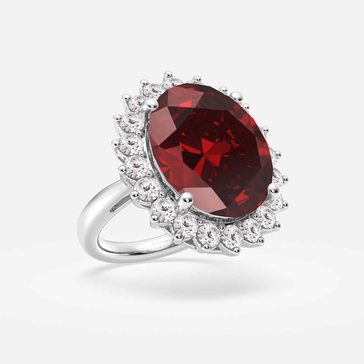 Additional Image 1 for  18x15 mm Oval Cut Sapphire and 1 3/4 ctw Round Lab Grown Diamond Engagement Ring