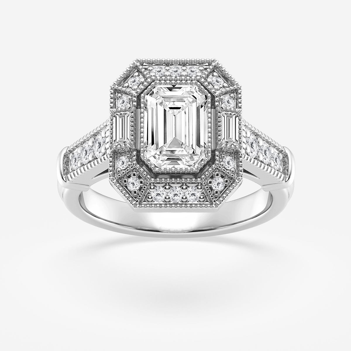 2 1/2 ctw Emerald Lab Grown Diamond Engagement Ring