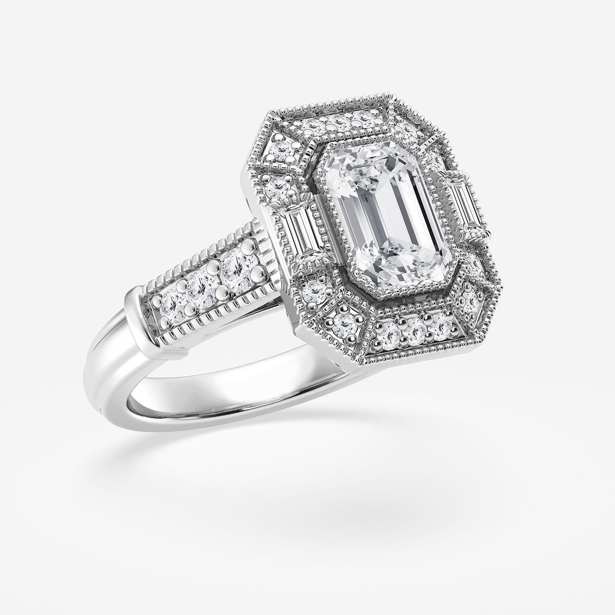 Additional Image 1 for  2 1/2 ctw Emerald Lab Grown Diamond Engagement Ring