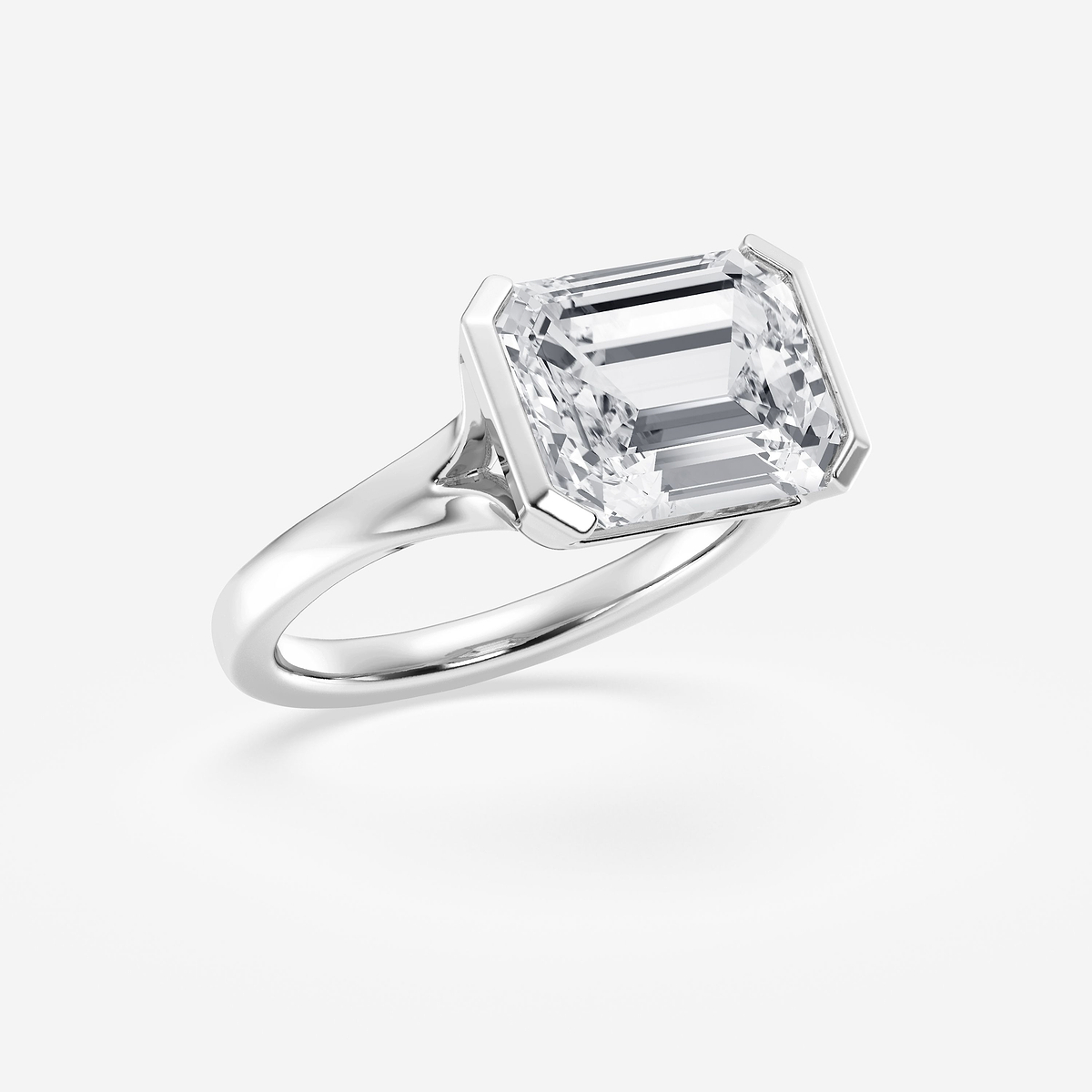 Additional Image 1 for  5 ctw Emerald Lab Grown Diamond Solitaire Engagement Ring