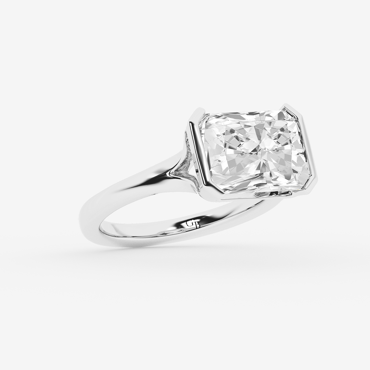Additional Image 1 for  5 ctw Radiant Lab Grown Diamond Solitaire Engagement Ring