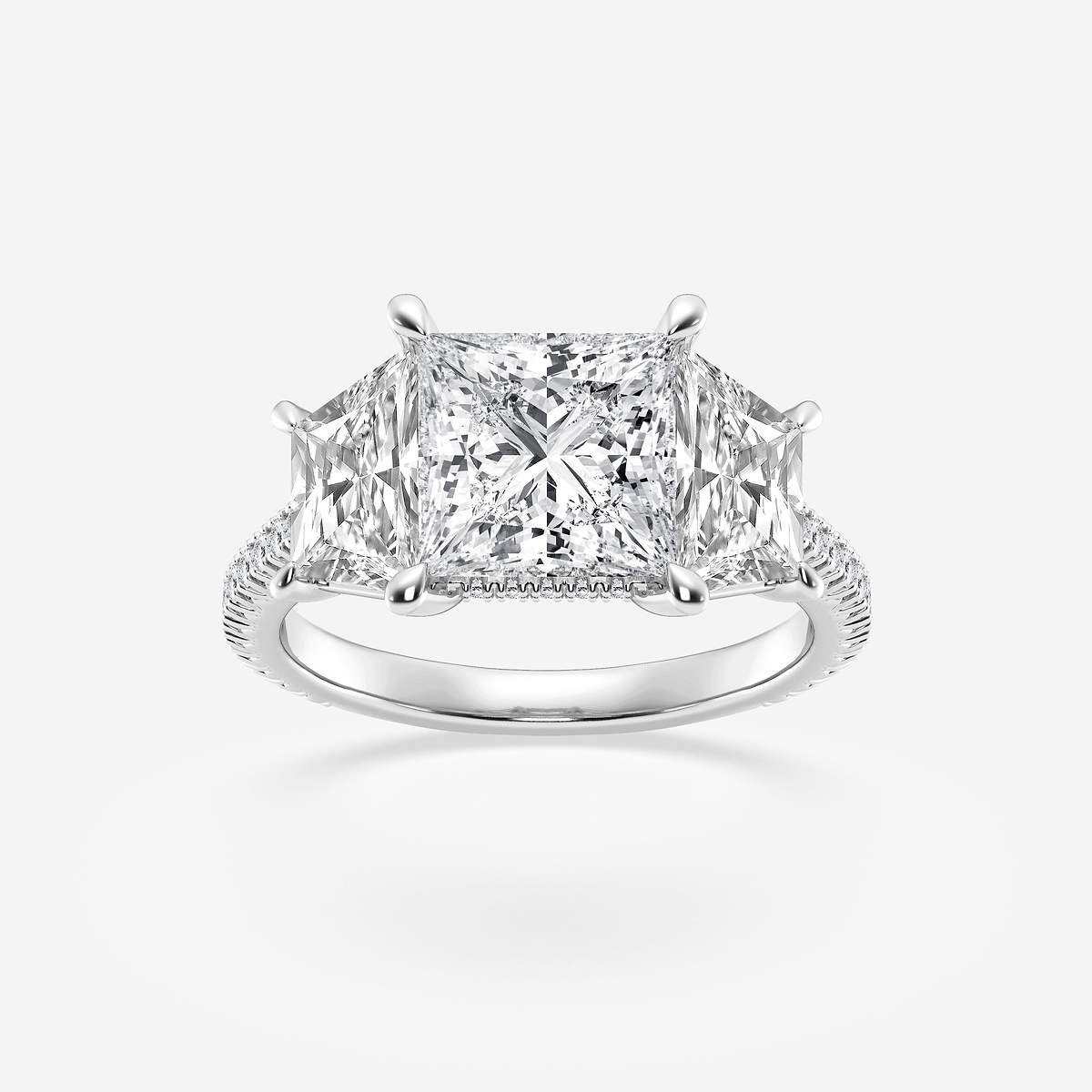 5 1/5 ctw Princess Lab Grown Diamond Three-Stone Engagement Ring