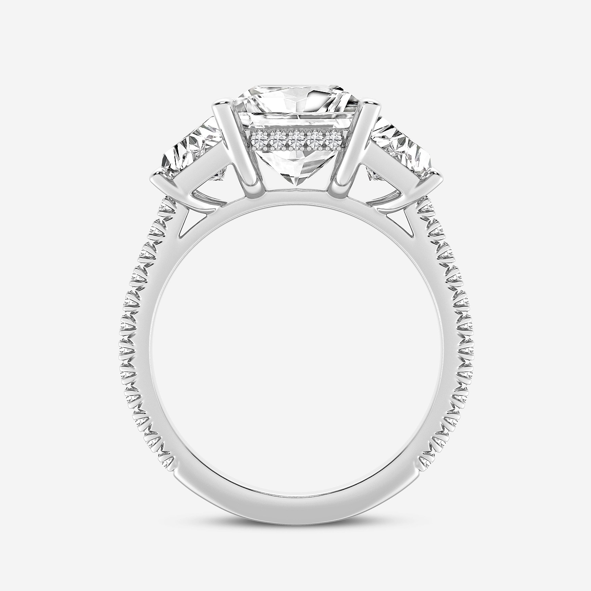Additional Image 1 for  5 1/5 ctw Princess Lab Grown Diamond Three-Stone Engagement Ring