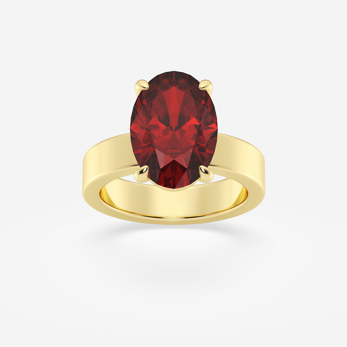 4 ctw Oval Cut Ruby Lab Grown Diamond Solitaire Engagement Ring