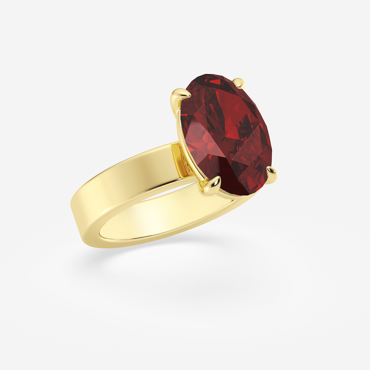 Additional Image 1 for  4 ctw Oval Cut Ruby Lab Grown Diamond Solitaire Engagement Ring