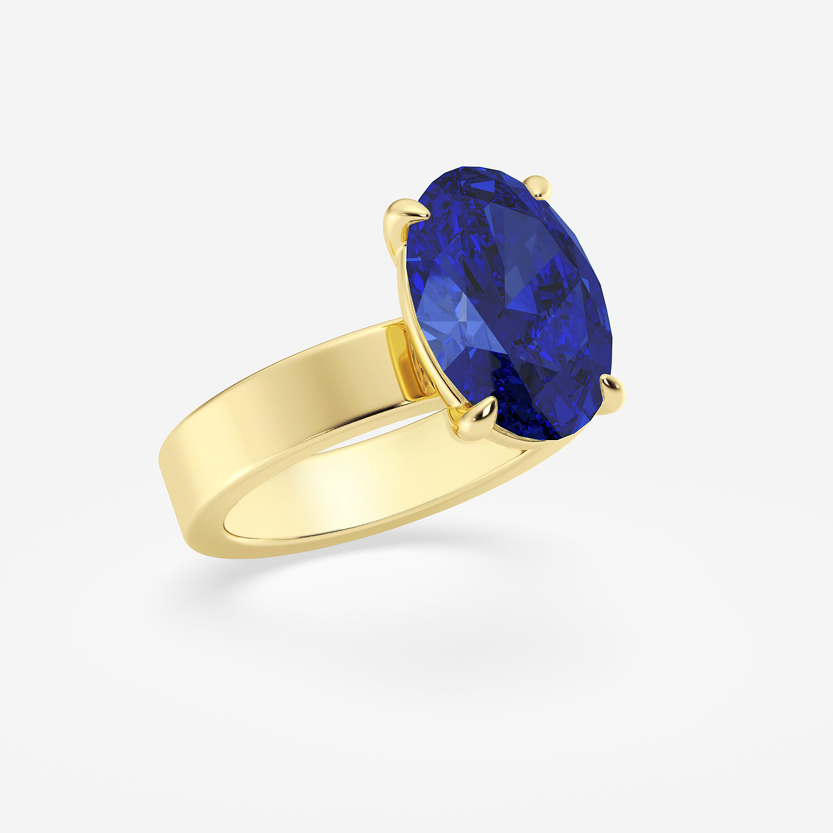 Additional Image 1 for  13x9 mm Oval Cut Sapphire Lab Grown Diamond Solitaire Engagement Ring