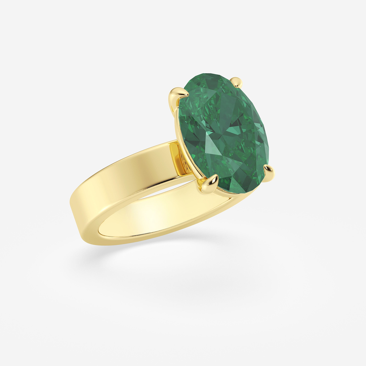 Additional Image 1 for  13x9 mm Oval Cut Emerald Lab Grown Diamond Solitaire Engagement