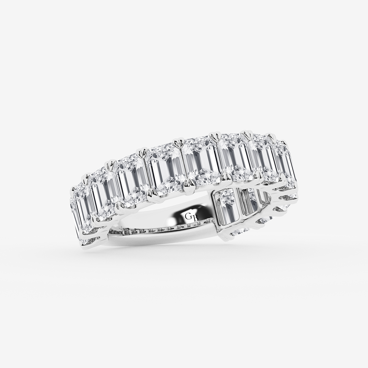 Additional Image 1 for  5 ctw Emerald Lab Grown Diamond Three Quarter Eternity Wedding Band