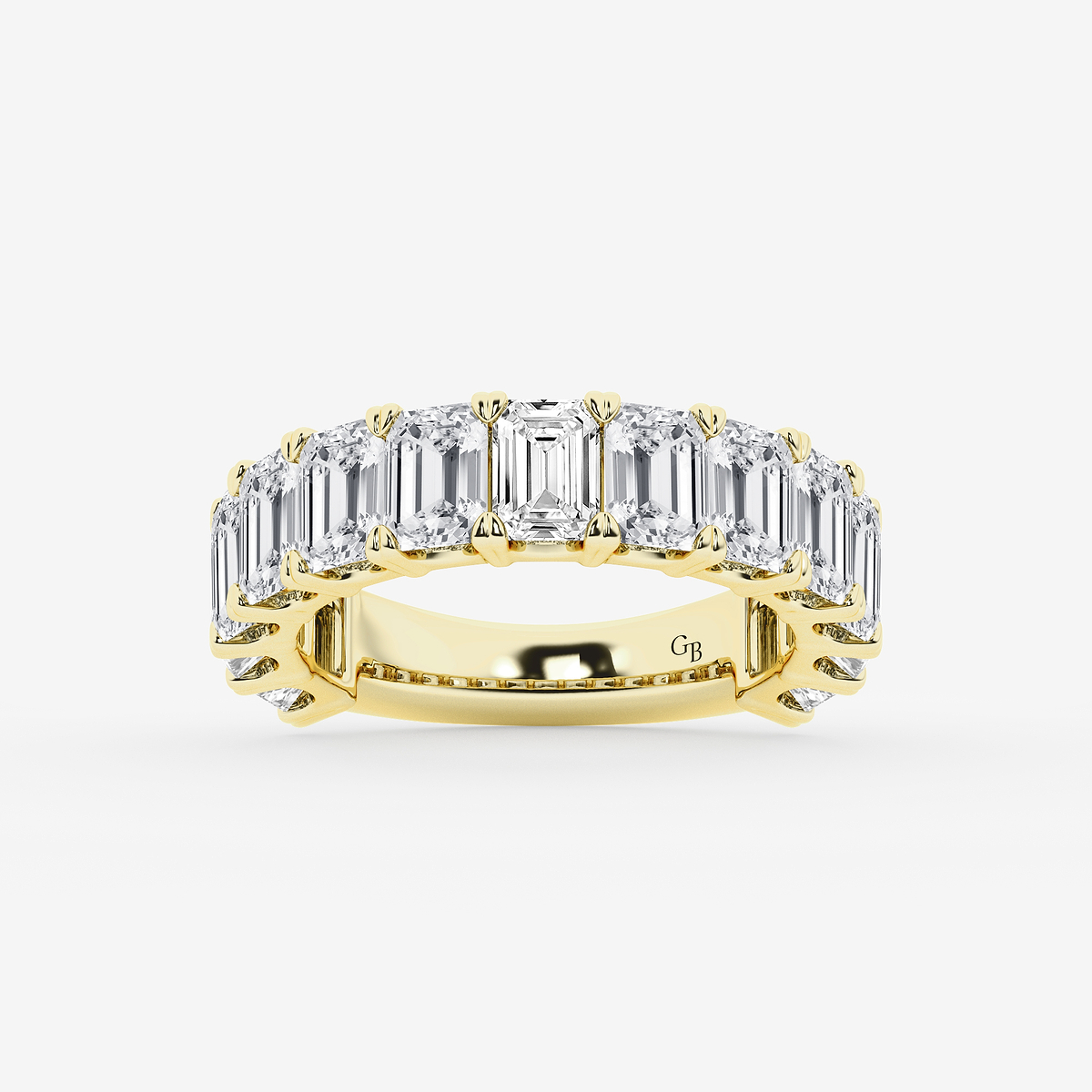 5 ctw Emerald Lab Grown Diamond Three Quarter Eternity Wedding Band