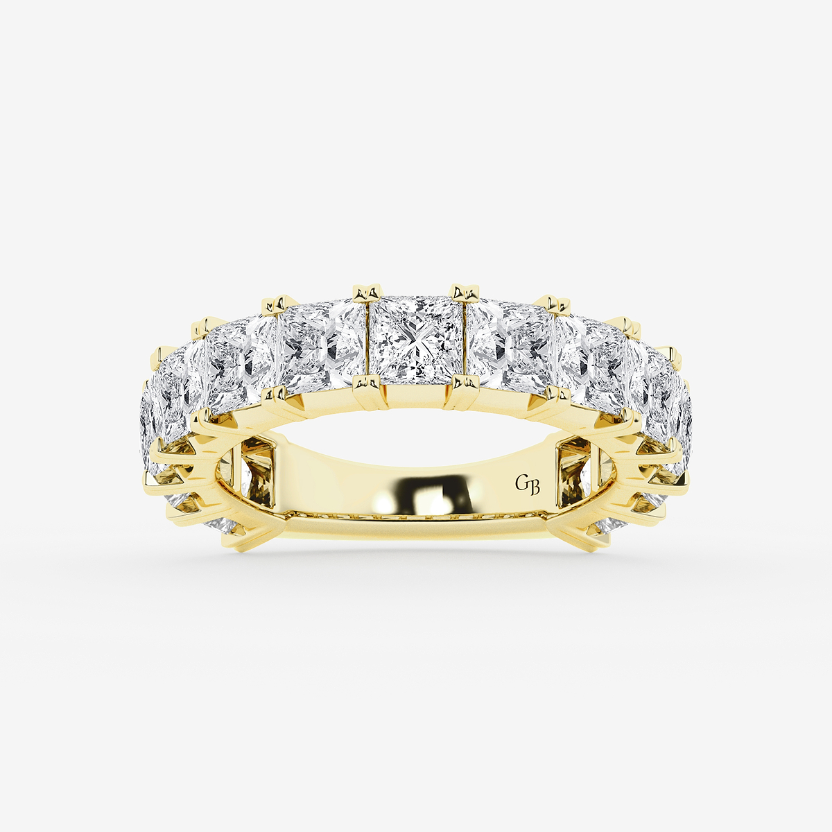 5 ctw Princess Lab Grown Diamond Three Quarter Eternity Wedding Band