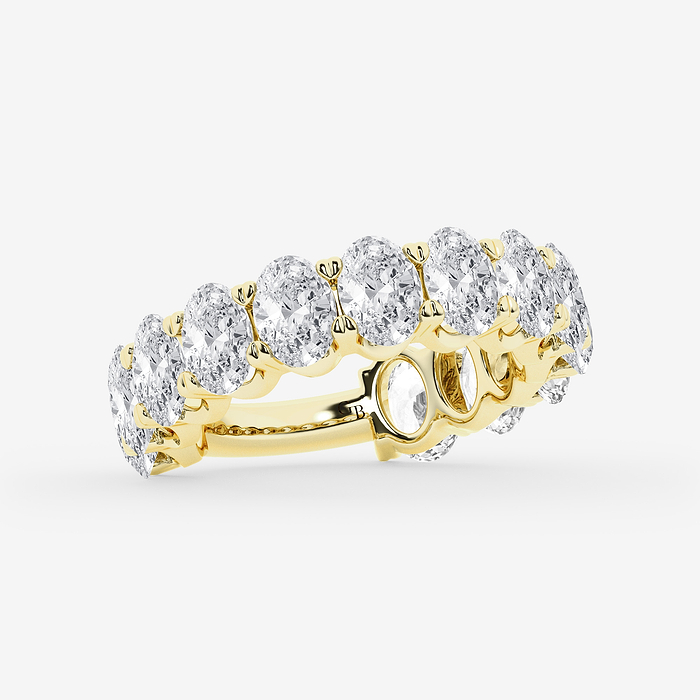 Oval Three Quarter Eternity Band - 5 ctw Oval Lab Grown Diamond Three Quarter Eternity Wedding Band