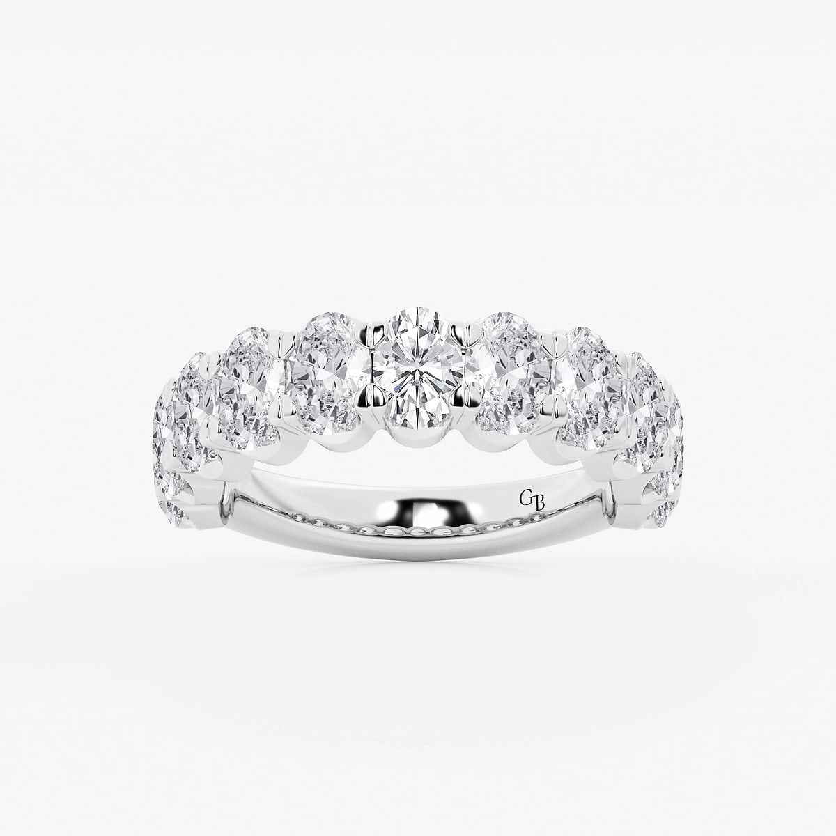 3 ctw Oval Lab Grown Diamond  Wedding Band
