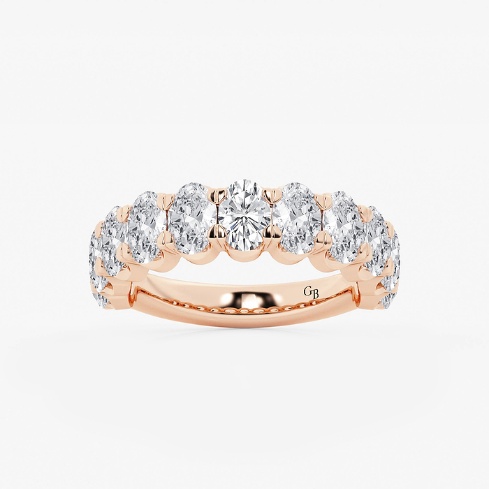 3 ctw Oval Lab Grown Diamond  Wedding Band