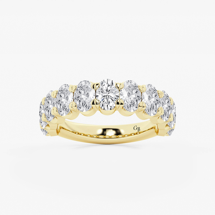 3 ctw Oval Lab Grown Diamond  Wedding Band